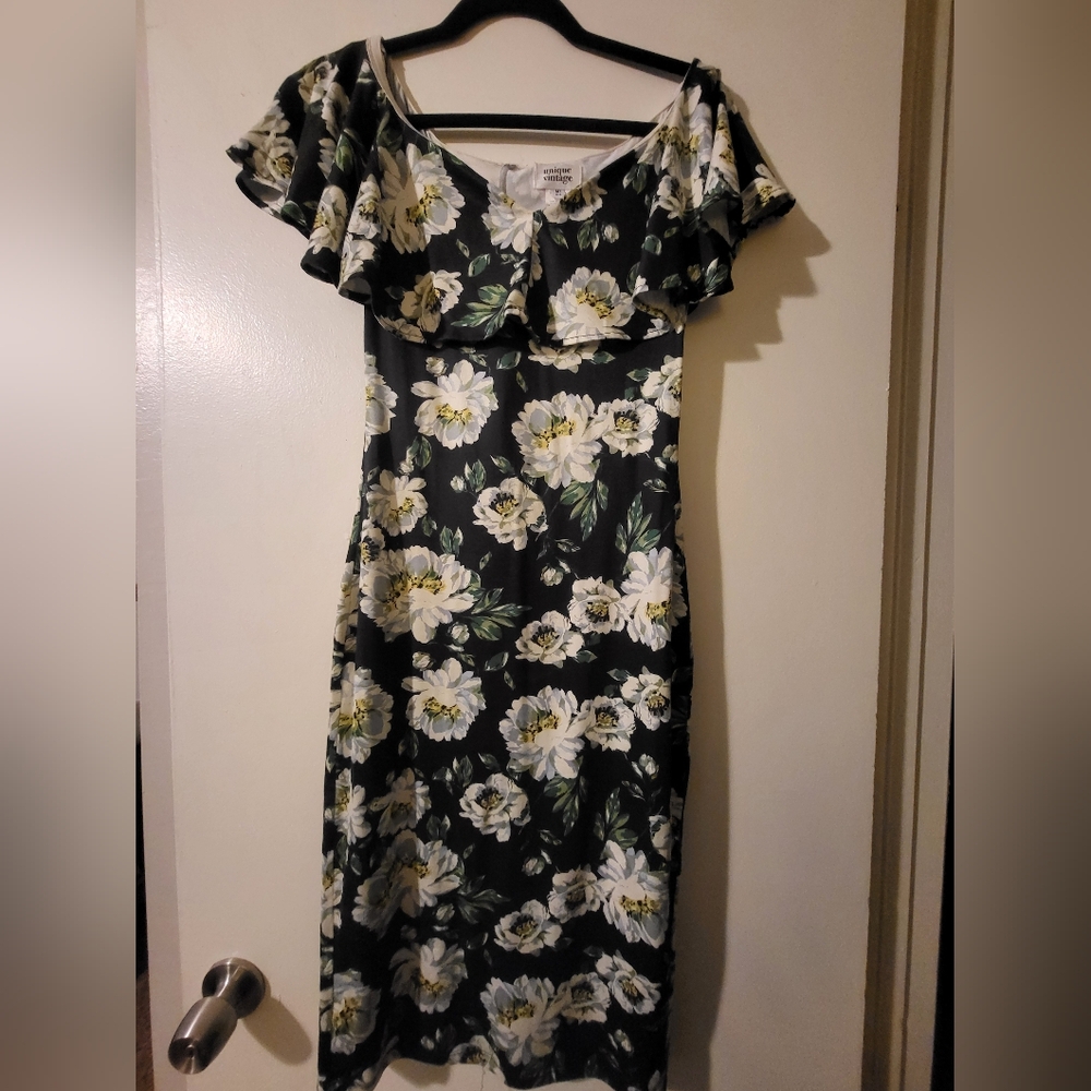 Floral Black Dress